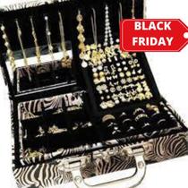 Pano Porta Joias Organizador Kit 100 Peças Semijoias Folheadas Ouro 18K Prata Feminina Revenda Brincos Grandes Argola Correntes Anéis