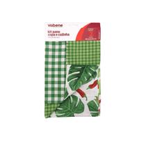 Pano prato 2un sortidas xadrez verde ou pimenta/folha vabene