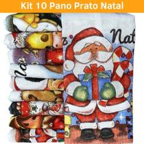 Pano Prato Copa Cozinha Guardanapo Estampado Natal 10 Unid - Preteli_Imports