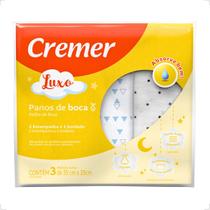 Pano/toalhinha de boca cremer estampada - menina(o) -algodão