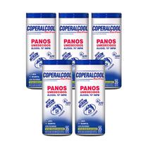 Pano Umedecido Álcool 70 Clássico 35 Panos Kit 5 - Coperalcool