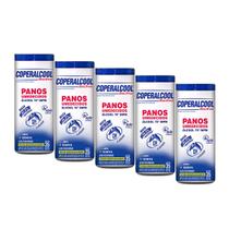 Pano Umedecido Álcool 70 Clássico 35 Panos Kit 5