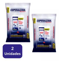 Pano Umedecido Coperalcool Com 2 Pacotes 50 Lenços Cada