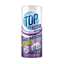Pano Umedecido Top álcool Lavanda Higienização 70º INPM - Topland