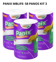 Pano Wiper Reutilizável Panix Zero Fiapos 3 Rolos Com 58 Panos Mblife