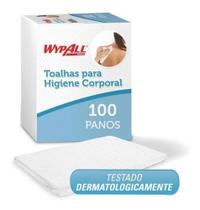 Pano Wiper Wypall P/ Higiene Corporal X60 Pct C/100 Un Banho Leito - Kimberly-Clark