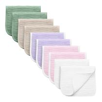Panos de arroto Synrroe Large Muslin, 6 camadas, 100% algodão, pacote com 10 Panos de arroto Synrroe Large Muslin, 6 camadas, 100% algodão, pacote com 10