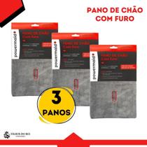 Panos de Chão Microfibra com Furo para Encaixe Fácil Faxina e Limpeza 60cm x 50cm Cinza - Powermaid Panos de Chão Microfibra com Furo para Encaixe Fácil Faxina e Limpeza 60cm x 50cm Cinza - Powermaid