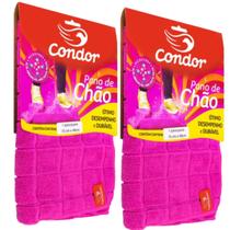 Panos De Chão Microfibra Grande Condor 70x50cm Rosa C/ 2 Panos