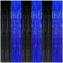 Panos de fundo para decorações de festa Asonlye Black Blue (pacote com 3)