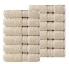 Panos de lavagem COTTON CRAFT Ultra Soft, pacote com 12 unidades, 30x30cm, marfim