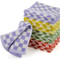 Panos de lavagem Jacquotha Checkered Terry Wash 13x13, pacote com 12
