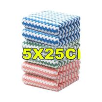 Panos De Limpeza De Microfibra Coral Velvet Para Cozinha, 10-100 Peças, Design Ondulado, Conjunto De