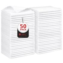 Panos de limpeza Orighty Shop Towels, pacote com 50 unidades, microfibra branca