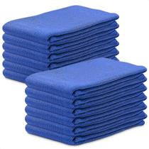 Panos de limpeza: trapos de algodão azul Reluen, 24x16,5 cm, pacote com 12