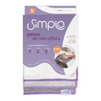 Panos de microfibra multiuso 3 pecas - simplo lilas Panos de microfibra multiuso 3 pecas - simplo lilas