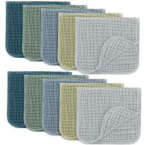 Panos de musselina Comfy Cubs, 20" x 10", pacote com 10 grandes, 6 camadas, ultraabsorventes, 100% algodão para babar e bagunçar bebês Panos macios, seguros e delicados para arrotar bebês para meninos e meninas Multi Boy Panos de musselina Comfy Cubs, 20" x 10", pacote com 10 grandes, 6 camadas, ultraabsorventes, 100% algodão para babar e bagunçar bebês Panos macios, seguros e delicados para arrotar bebês para meninos e meninas Multi Boy