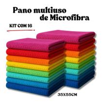 Panos de Pia 35x55cm Microfibra Kit com 16 Pano Mágico Cozinha e Limpeza Geral