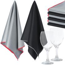 Panos de polir para taças de vinho VitalCozy 6 peças de microfibra 25x20cm Panos de polir para taças de vinho VitalCozy 6 peças de microfibra 25x20cm