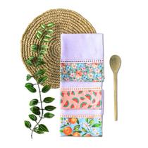 Panos De Prato Atacado Barrado Kit Com 5 Peças Panos De Prato Atacado Barrado Kit Com 5 Peças