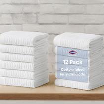 Panos de prato CLOROX com nervuras 100% algodão, secagem rápida, 30 x 30 cm, pacote com 12