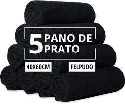 Panos De Prato Liso Preto Kit 5 Atoalhado Felpudo Gourmet Cozinha Com Bainha Grosso 100% Algodão Panos De Prato Liso Preto Kit 5 Atoalhado Felpudo Gourmet Cozinha Com Bainha Grosso 100% Algodão