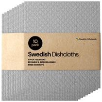 Panos de prato suecos, pacote com 10 toalhas de cozinha reutilizáveis, cinza