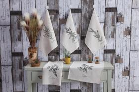 Panos de Prato Tempero Rústico Minimalista Grande Bege Estampado Sortidos 100% Algodão 45x72cm - 5 peças