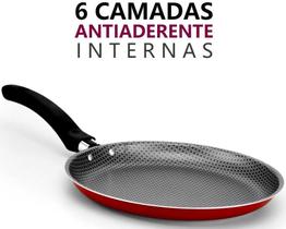 Panquequeira - Tapioqueira - Frigideira - 22 cm - Vermelha