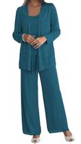 Pant Suits Senunlia Sequin Grandmother of The Bride Women Teal