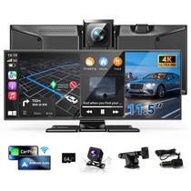 Pantalla inalámbrica CarPlay Kuayvan de 11.5 pulgadas con cámara dash 4K