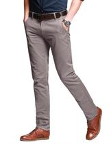 Pantalones ajustados para hombre con corte entallado y tela elástica casual 8106 Caqui Claro