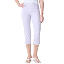 Pantalones Capri Gloria Vanderbilt de Cintura Alta, Tiro Alto, Corte Recto, Color Lila