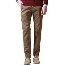 Pantalones Casual Ajustados y Cónicos para Hombre en Color Marrón Arena Talla 42