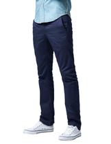Pantalones Casual Ajuste Slim Pierna Recta Azul Purpúreo 32