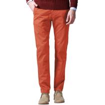 Pantalones Casual Naranja Ajustados de Corte Cónico y Frente Plano Talla 38 Pantalones Casual Naranja Ajustados de Corte Cónico y Frente Plano Talla 38
