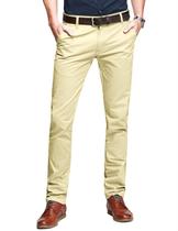 Pantalones Casuales Entallados con Pierna Cónica y Frente Plano para Hombre Beige Pantalones Casuales Entallados con Pierna Cónica y Frente Plano para Hombre Beige