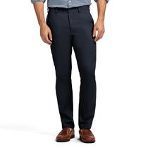 Pantalones Chino IZOD American Flat-Front Rectos Azul Marino 32W
