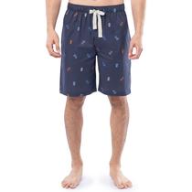 Pantalones Cortos para Dormir IZOD de Popelina Estampada y Corte Relajado para Hombre en Azul Marino Pantalones Cortos para Dormir IZOD de Popelina Estampada y Corte Relajado para Hombre en Azul Marino