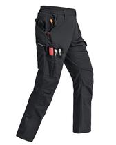 Pantalones de Trabajo Rapoo para Hombre Cargo Senderismo Tácticos Militares con Múltiples Bolsillos, Resistente al Agua, Construcción Ripstop, Pantalones Carpinteros Negros 38Wx32L