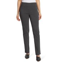 Pantalones Gloria Vanderbilt de tiro medio, tipo slim rectos, color gris
