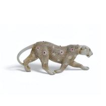 Pantera Decorativa Exclusiva Gesso 37cm Branca Envelhecida com Pedra Vermelha Pantera Decorativa Exclusiva Gesso 37cm Branca Envelhecida com Pedra Vermelha