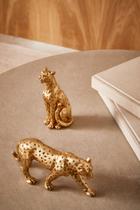 Pantera Dourada Escultura de leopardo - Dourada - 2 Peças - Decoração Casa - Mart