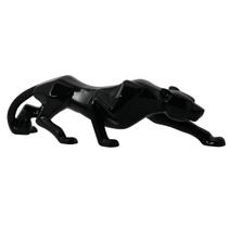 Pantera Negra Estatua Decoração Leopardo Escultura Resina - Resina Artesanal