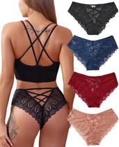 Panties Kingfung Sexy Cheeky Lace Criss Cross Biquíni Feminino