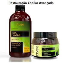 Pantovin Shampoo e Máscara Restauração Capilar Teia Caviar - Three Therapy