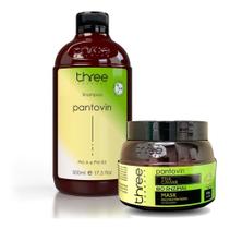 Pantovin Shampoo Máscara Teia Caviar 500g Three Therapy Kit
