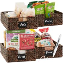 Pantry Baskets Best Choice Products Water Hyacinth, conjunto de 4 Pantry Baskets Best Choice Products Water Hyacinth, conjunto de 4