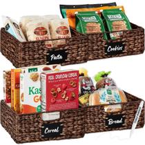 Pantry Baskets Best Choice Products Water Hyacinth, conjunto de 4 Pantry Baskets Best Choice Products Water Hyacinth, conjunto de 4