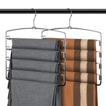 Pants Hangers Kleverise, pacote com 6 unidades, aço inoxidável que economiza espaço